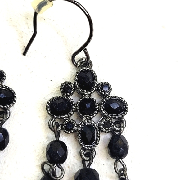 Black Onyx Chandelier Drop Earrings - Picture 4 of 6